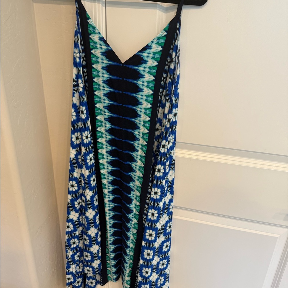 Tommy Bahama Blue and Green Floral Maxi Dress